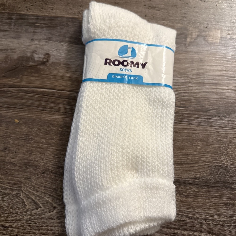 DIABETIC CREW SOCKS SIZE 10-13 WHITE J800L - NEW